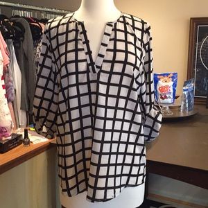 Black and white blouse